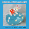 Unique ceramic rabbit jar easter gift for candy/biscuit